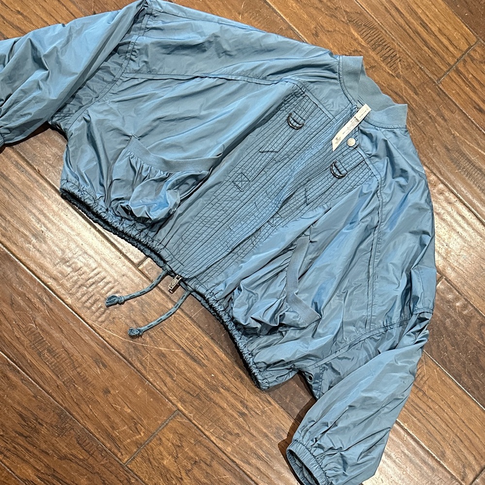 FP Movement by Free People Dusty Blue Cropped Windbreaker Jacket